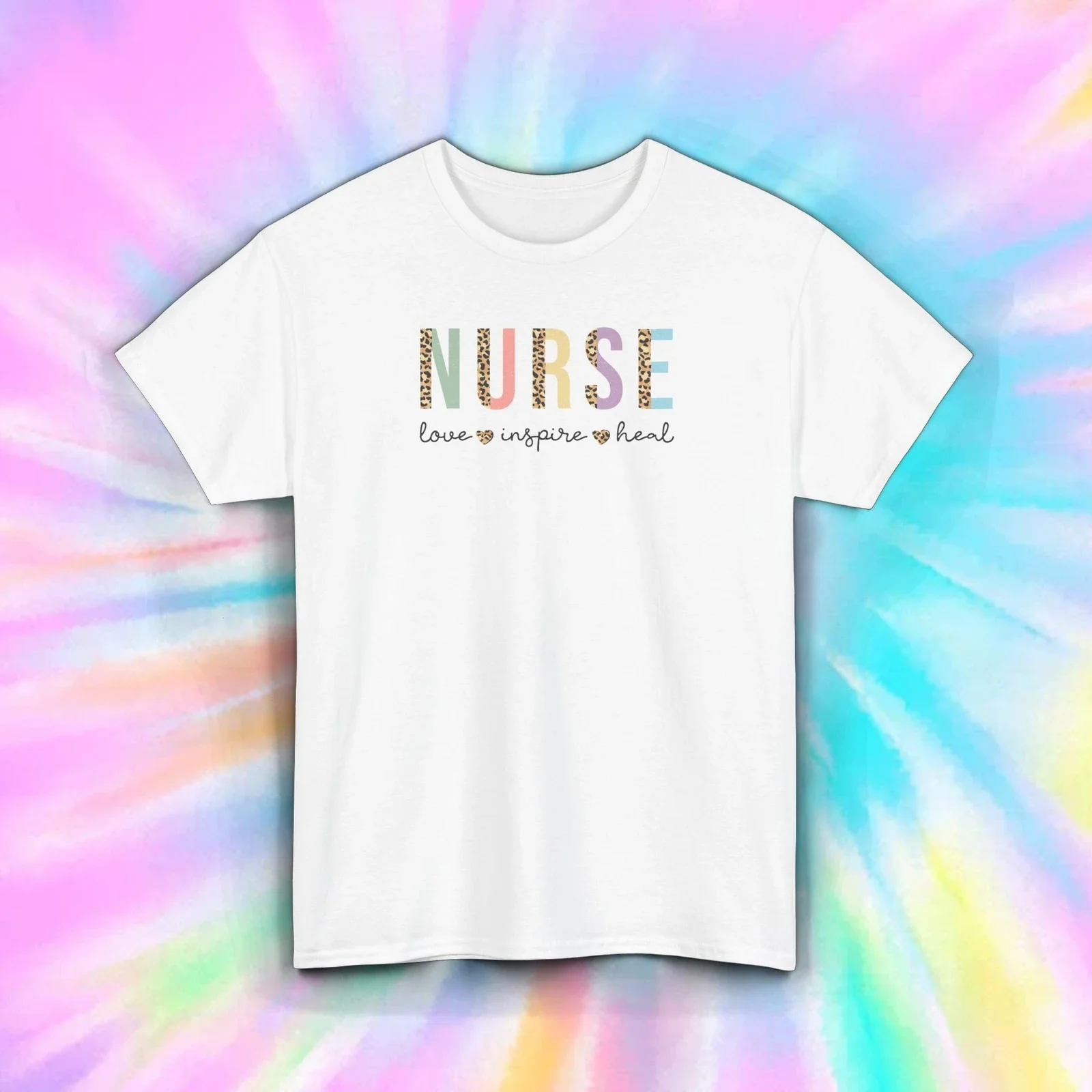 Футболка Nurse Love Inspire Heal с леопардовым принтом для кормления, S-5XL