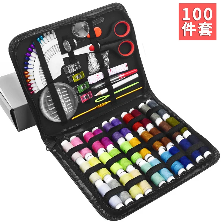 

100 PCS Handicraft DIY Sewing Kit Sewing Tool Set Large Spool Travel Women Home Travel Ladies Scissors Sewing G10