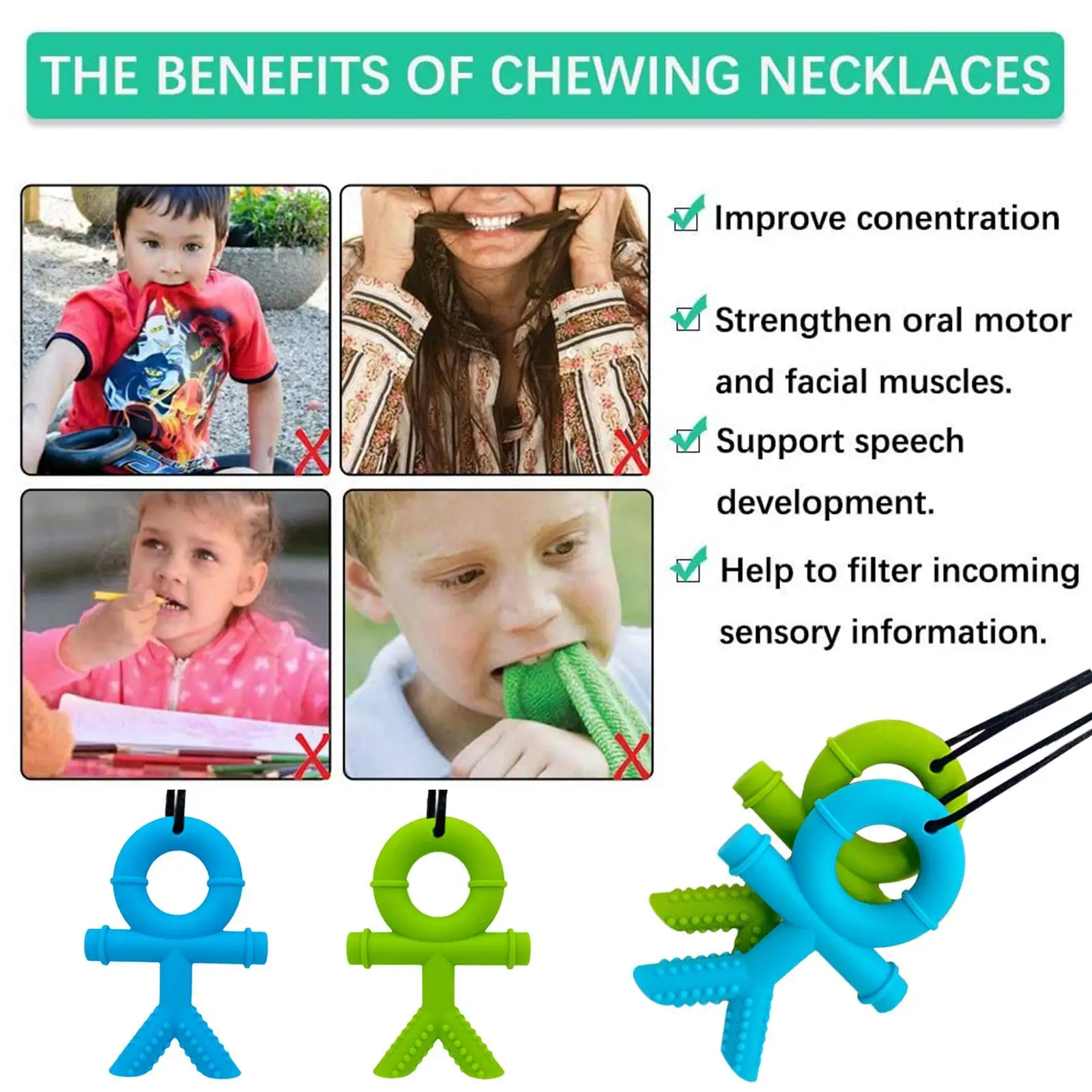 Baby Teether Chew Lery Silicone Kids Teethers Teething Care Bite Autism Sensory Chewy ADHD Toys For Children Gifts