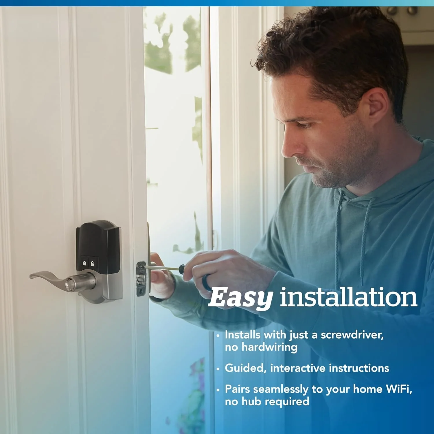 Airbnb Smart Home - Smart Wi-Fi Lock Lever Handle Touchscreen
