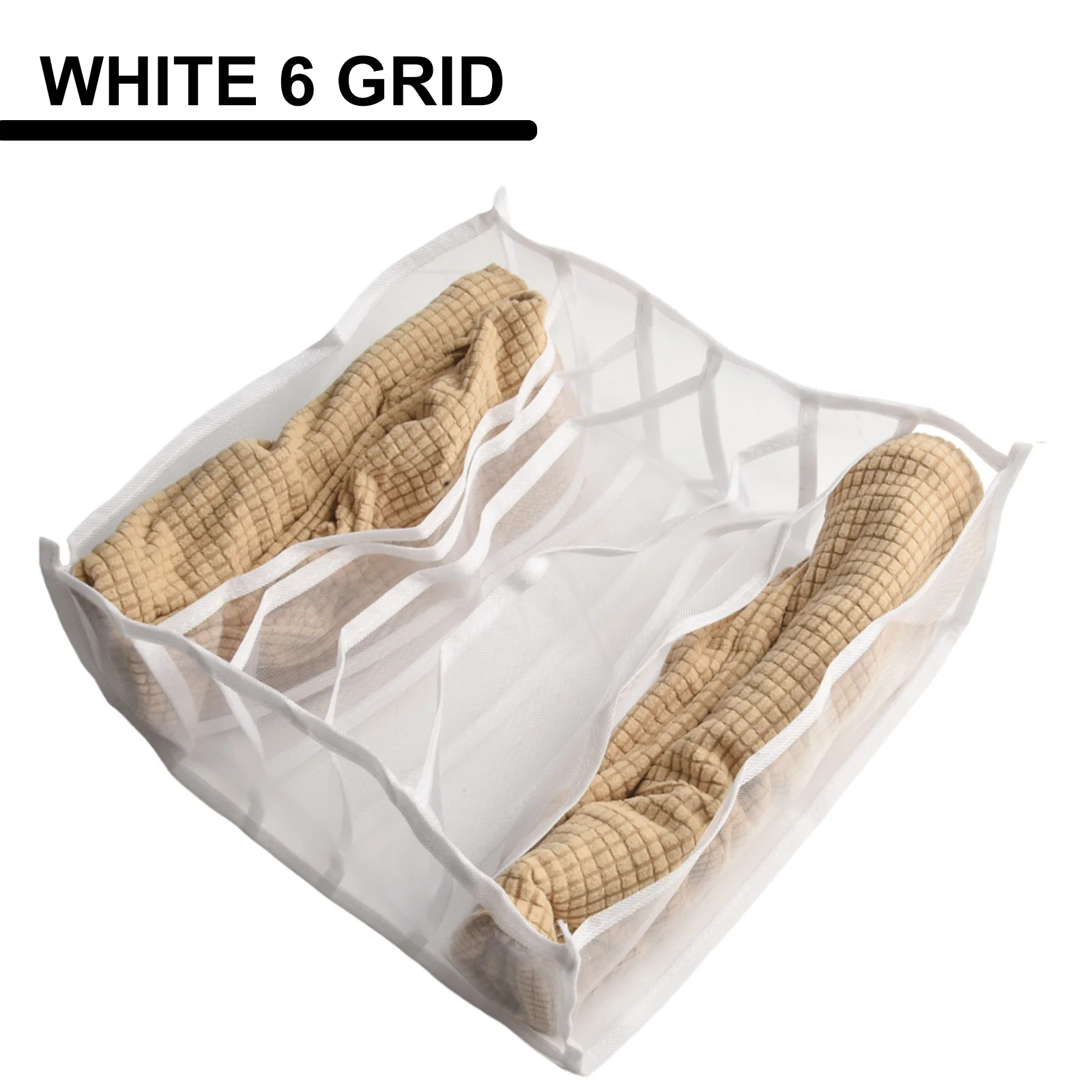 6/7/11 Grid Foldable Underwear Socks Organizer With Divider Storage Box Breathable For Wardrobe Organization