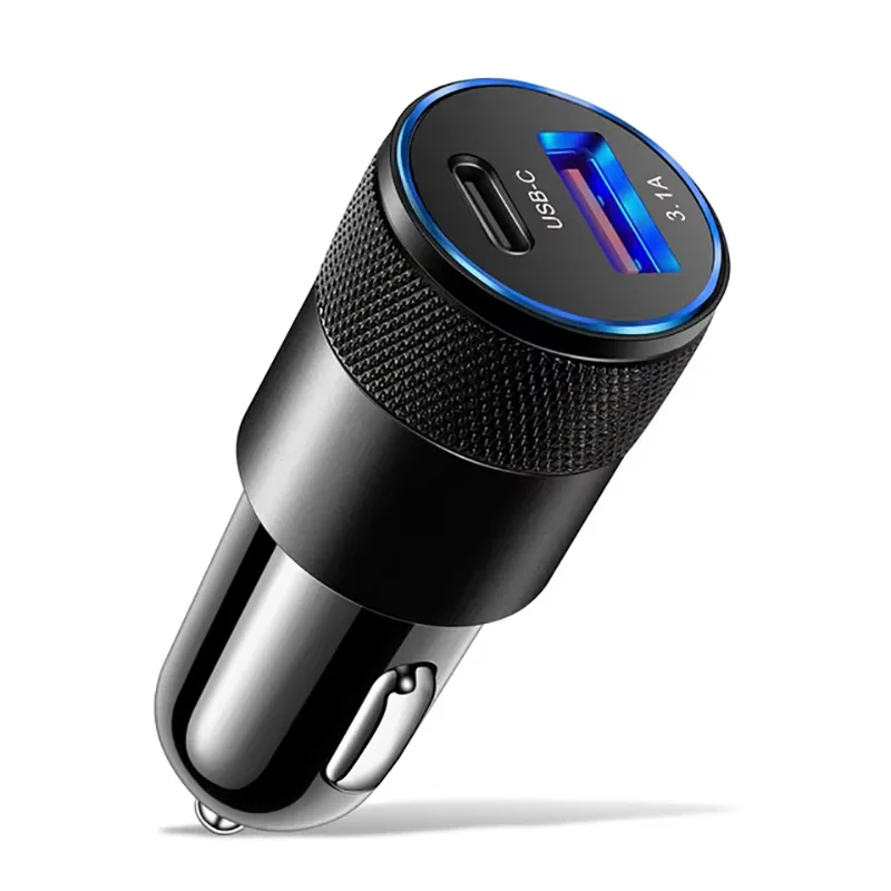 3.1A USB PD Car Charger Type C Fast Charging Car Phone Adapter For iPhone Xiaomi Huawei Car Cigarette Lighter Quick Charger