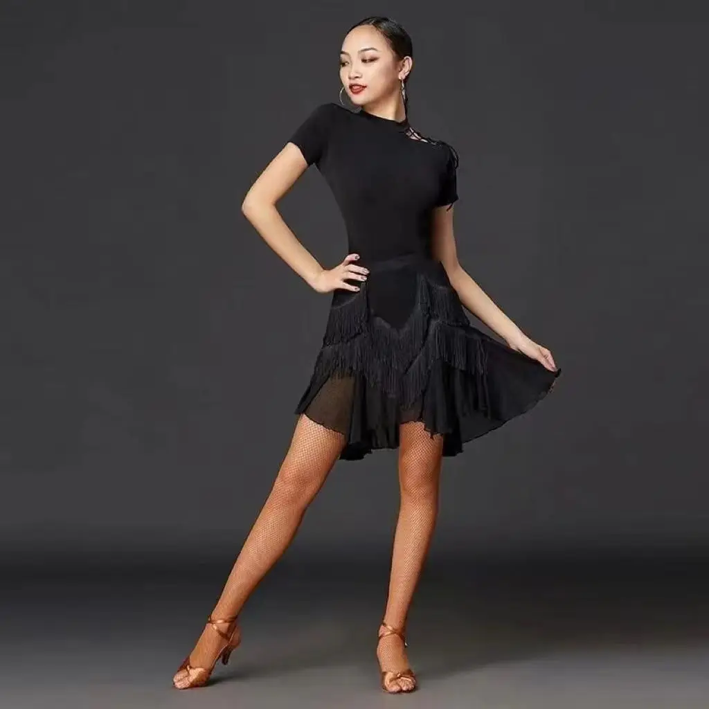 New Latin Dance Skirt Fringe Latin Dance Costume Female Adult Dance Practice Costume Dance Skirt