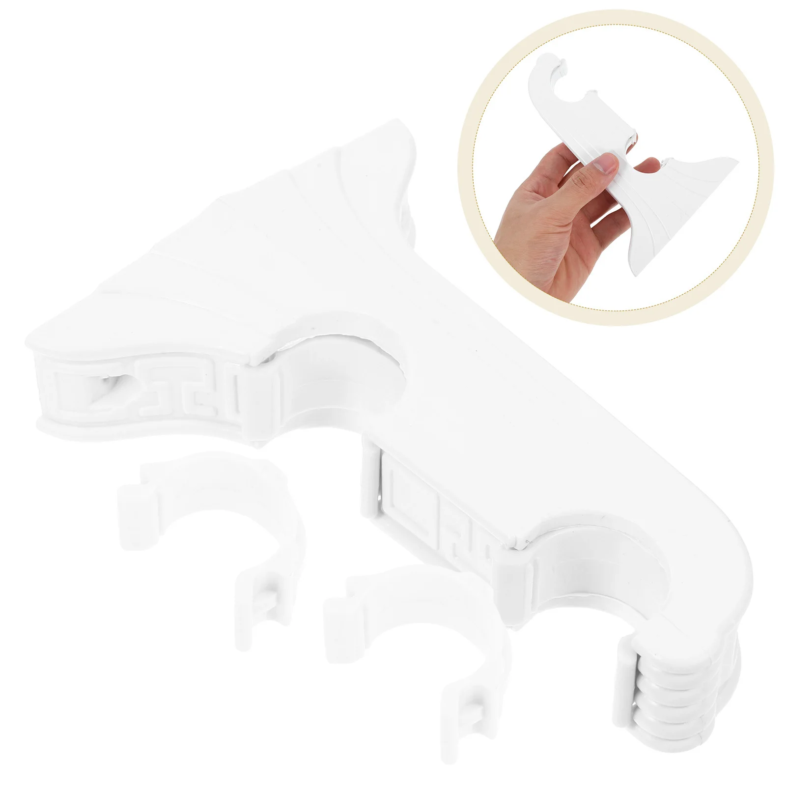 

4Pcs Curtain Rod Brackets Double Slot Classic Style for Home Window Treatments Roman Rod Holders Stable Easy to Install
