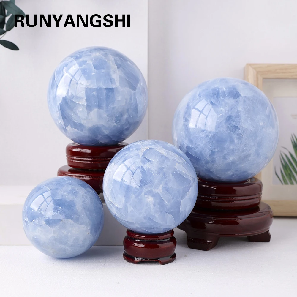 6-10cm 1kg 1-3pcs Natural Sphere Blue Celestite Crystal Ball Energy Divination Magic Ball Home Decoration Wholesale