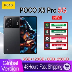 POCO X5 Pro-teléfono inteligente 5G versión Global, Smartphone con 128GB/256GB, NFC, Snapdragon 778G, pantalla DotDisplay AMOLED de flujo de 6,67 pulgadas, carga rápida de 108MP y 67W