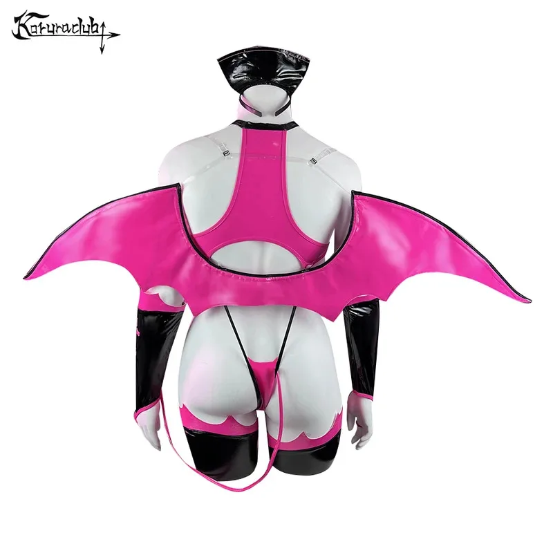 

2025 22, костюмы для косплея медсестры с дьяволом на Хэллоуин, сексуальное женское белье больших размеров, поли-уретановое розово-красное сердце, нижнее белье с крыльями летучей мыши