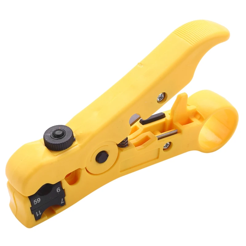 Promotion! Compression Tool Coax Cable Crimper Kit Adjustable Rg6 Rg59 Rg11 75-5 75-7 Coaxial Cable Stripper With 10 Pcs F Compr