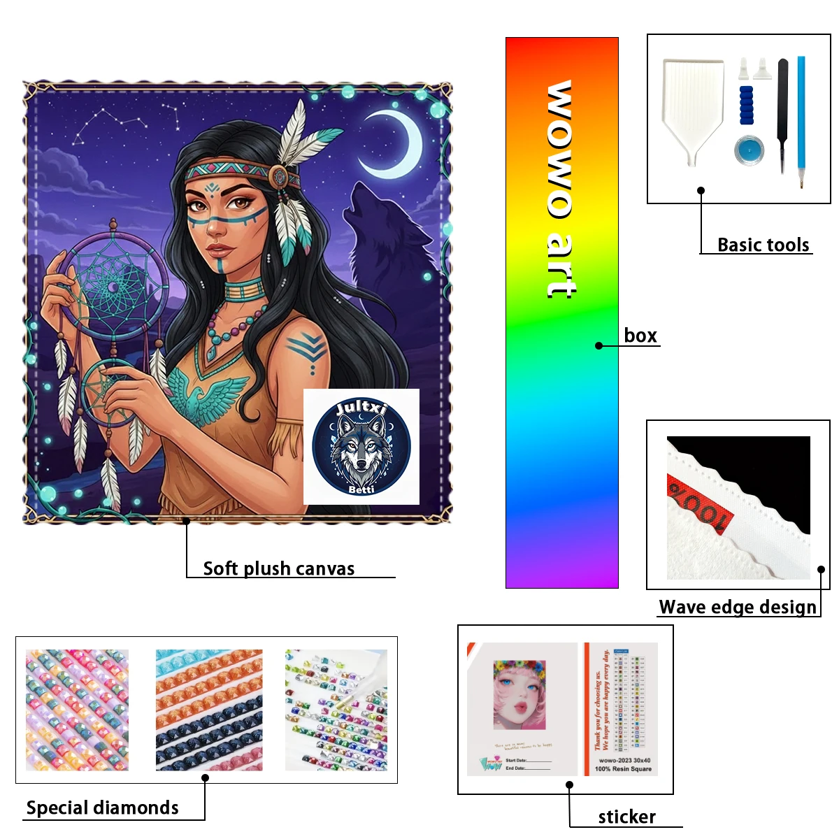 

【Betti_ Diamond Art】La chica y el campana de viento AB Rhinestone FD Rhinestone Perfect Resin Diamond