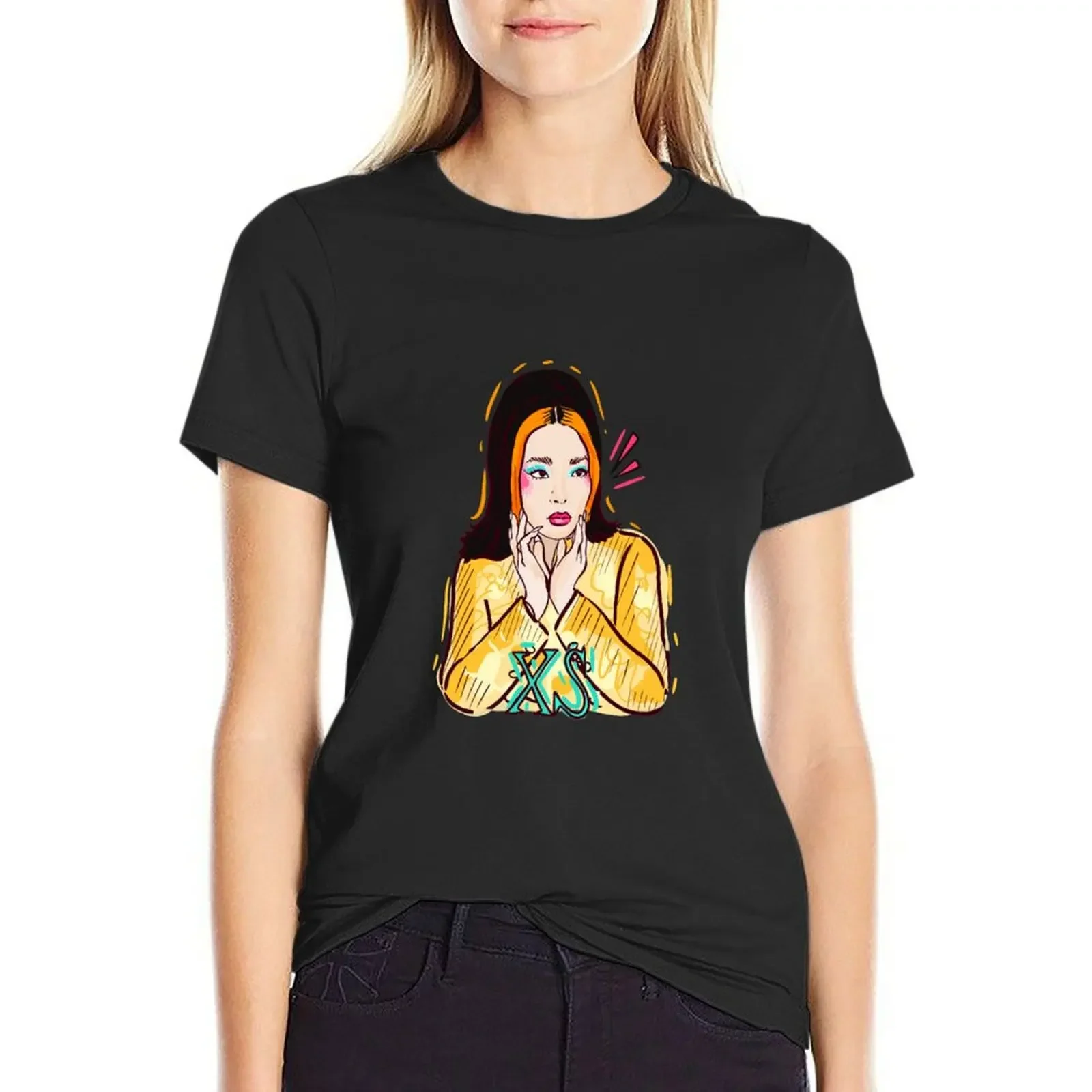 

Rina Sawayama XS Portrait T-Shirt sports fans tops Blouse t-shirts for Women graphic tees funny