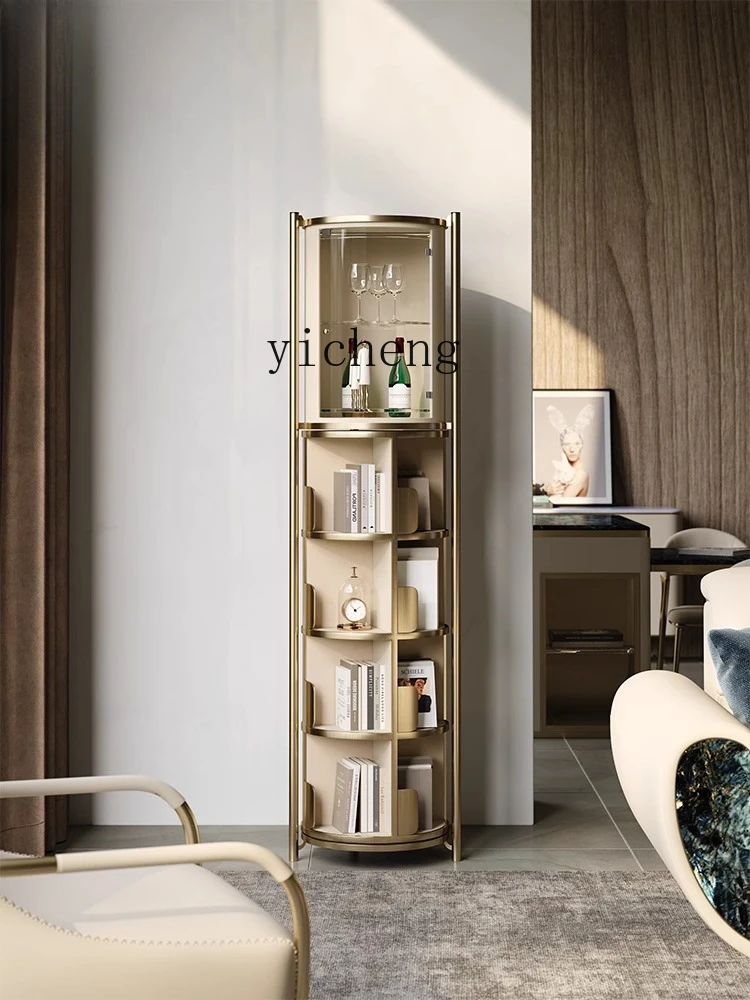 

CL villa corner cabinet figure display cabinet display stand rotating display light luxury living room decoration high-end