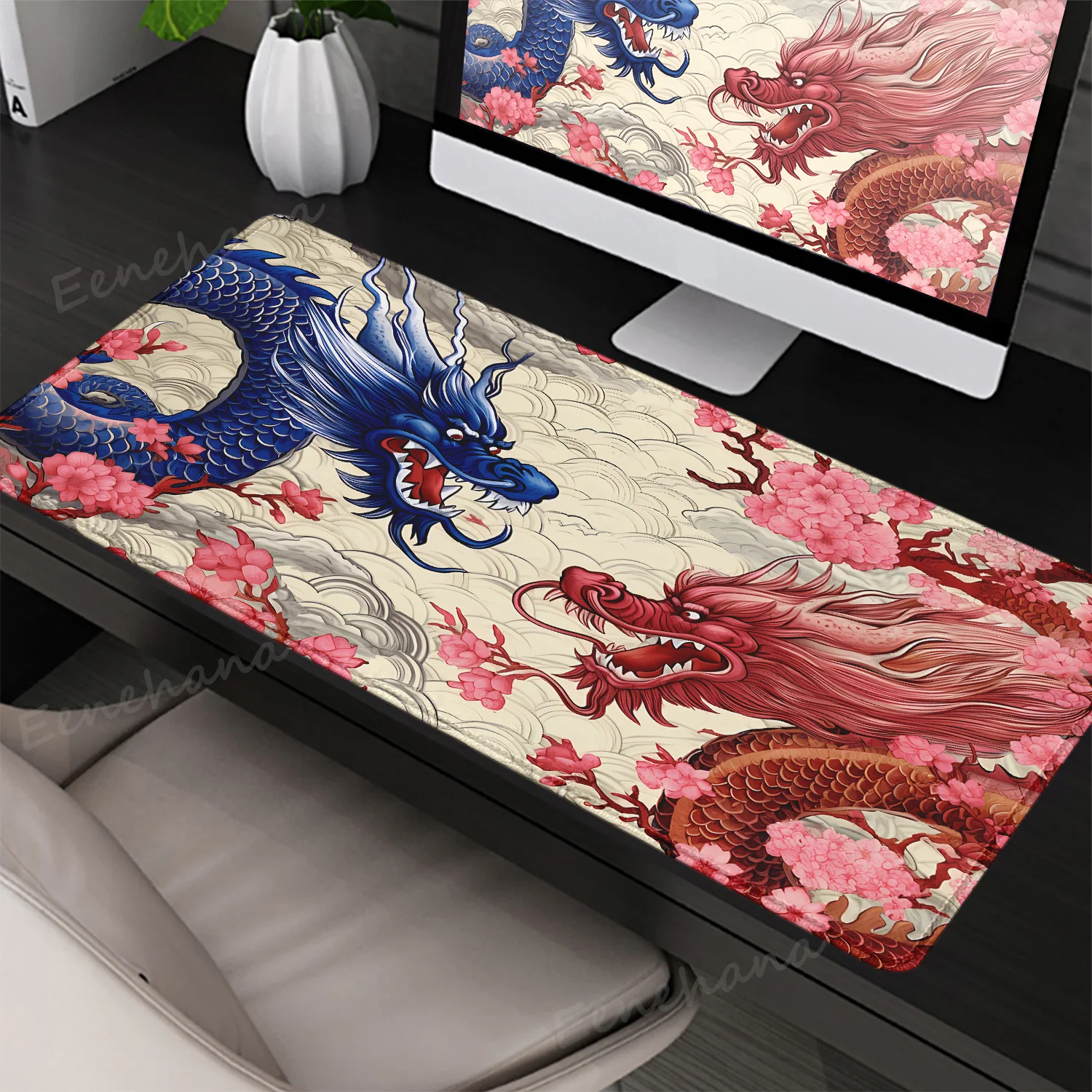 

Japanese Dragon Large Gaming Accessory Mousepad Keyboard Gamer Mouse Pad on The Table Speed Desk Mat Anime E-sports Mouse Mats