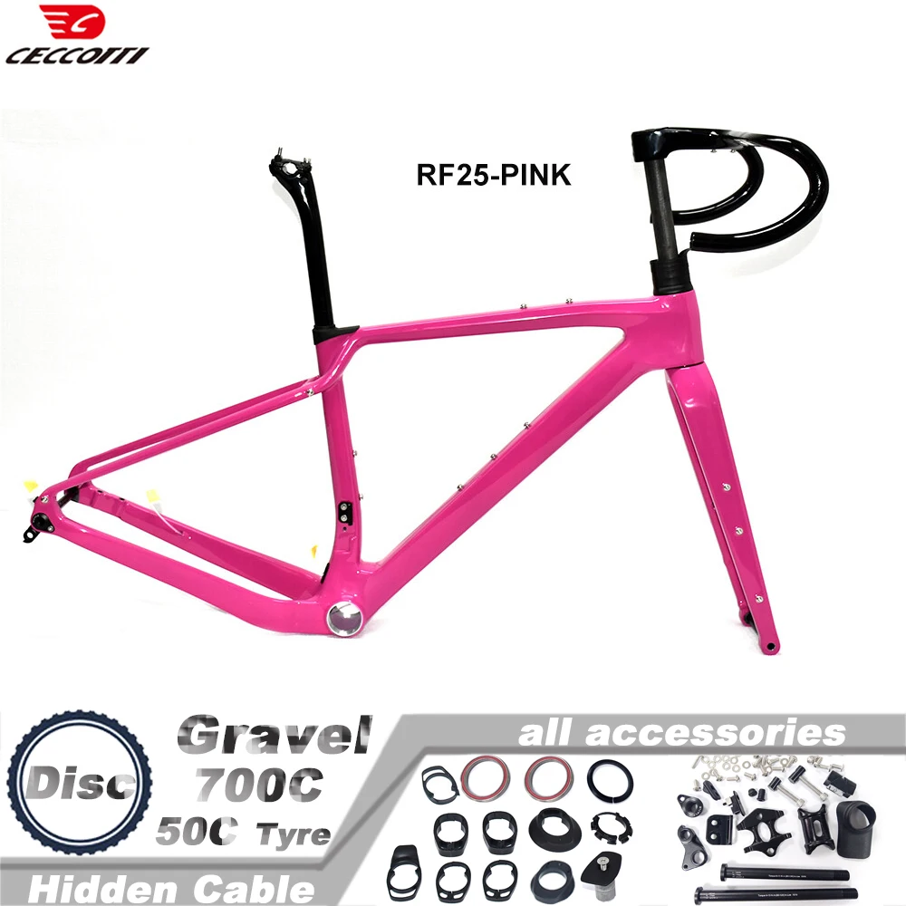 

Карбоновая рама для гравийного велосипеда CECCOTTI с полностью скрытой проводкой, карбоновая рама с сквозной осью, карбоновая рама для шоссейного велосипеда с дисковыми тормозами, 650B