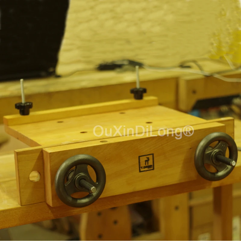 1Set Complete Portable Mini Beech Wood Workbench Handwheel with Moxon Vise, WB-1643M MOXON, Carpenter Workbench Vise GF942