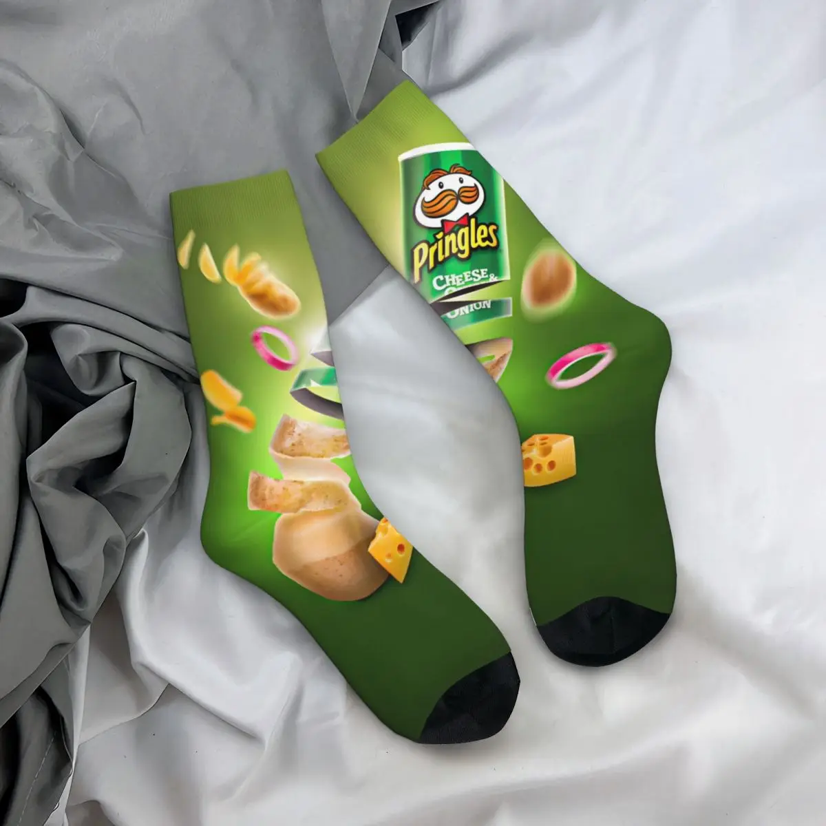 Pringles Chip Stockings Pattern Fashion Socks Winter Anti Slip Socks Men Climbing Breathable Socks