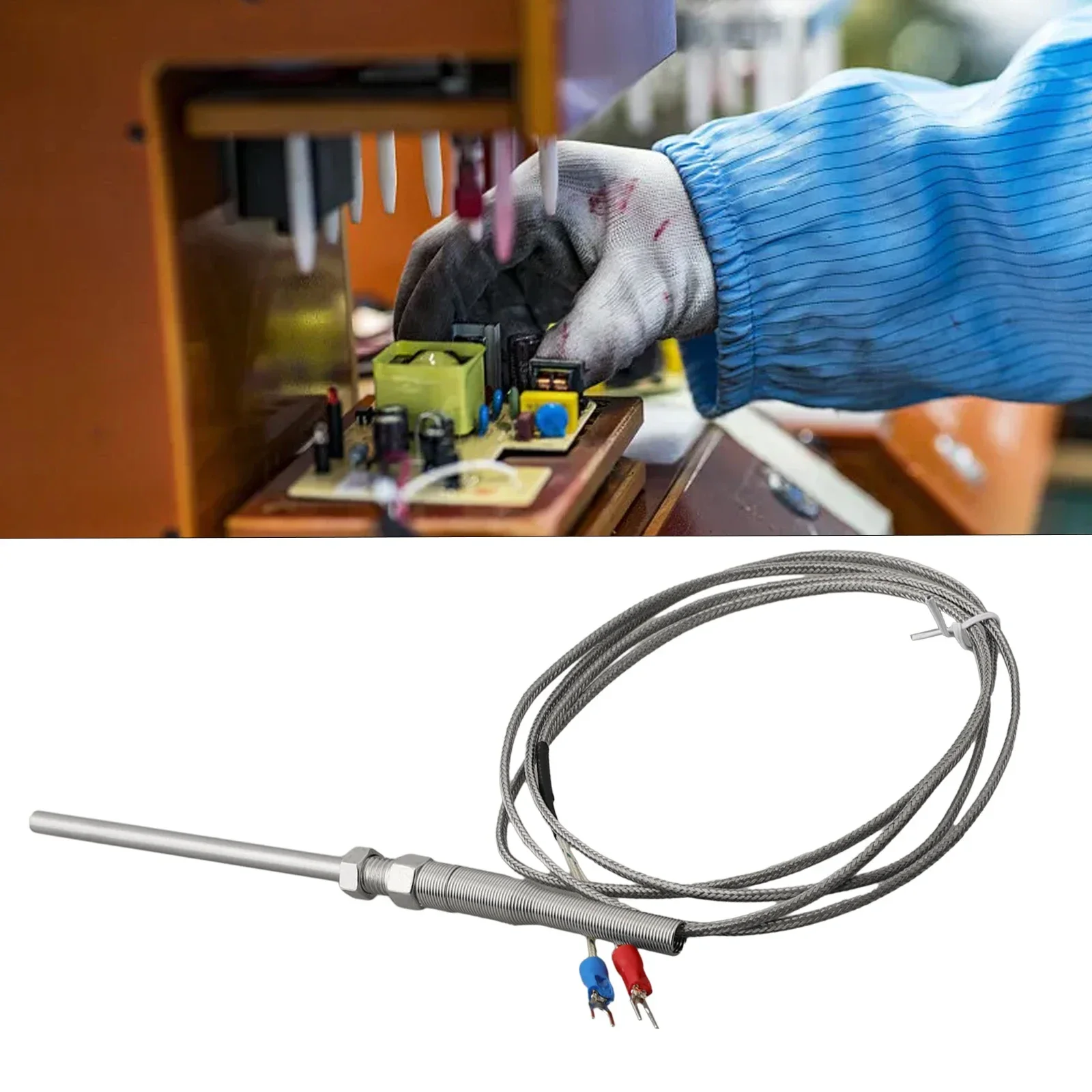 Termocoppia tipo K da 8mm termocoppia tipo K 3/8 \ "NPT 8mm 3/8 \" NPT 8mm termocoppia tipo K acciaio inossidabile nuovo