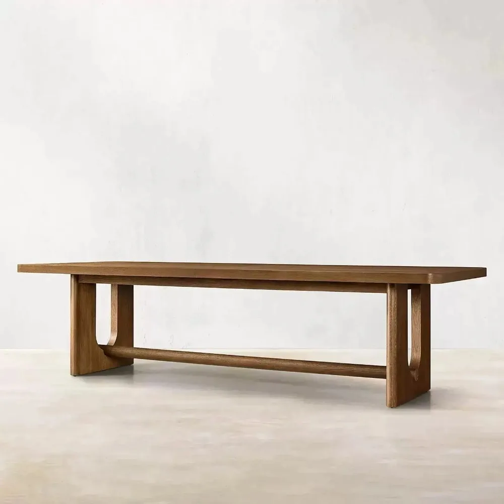 Factory Direct 2026 Ash wood dining table rectangular walnut designer long simple office conference antique restaurant