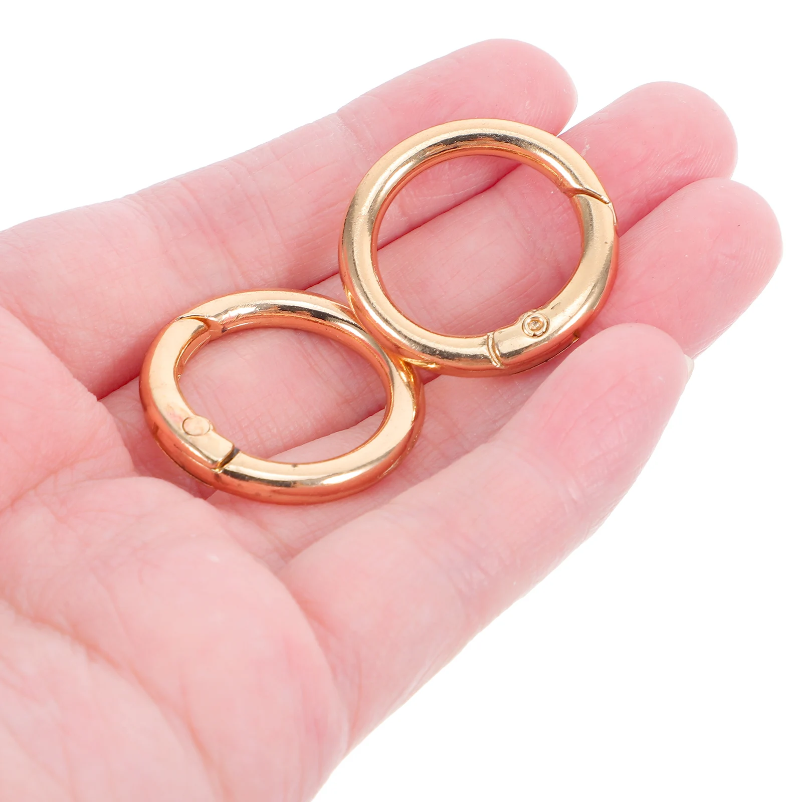 

15pcs Ring Keychain Spring Snap Buckle Shiny Gold Detachable Carabiner for Keys Fob Jewelry Making Bags Shoes