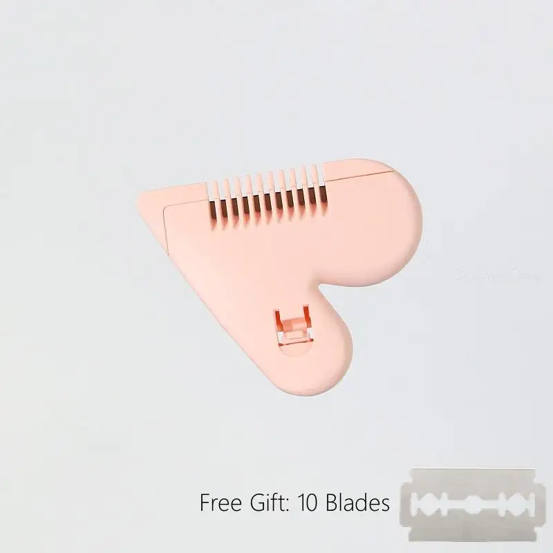 1pc Baby Boys Girls Hair Trimmer With Free 10pcs Blades Peach Heart Double Sided Hair Clipper Fashion Barber Kids Children Comb