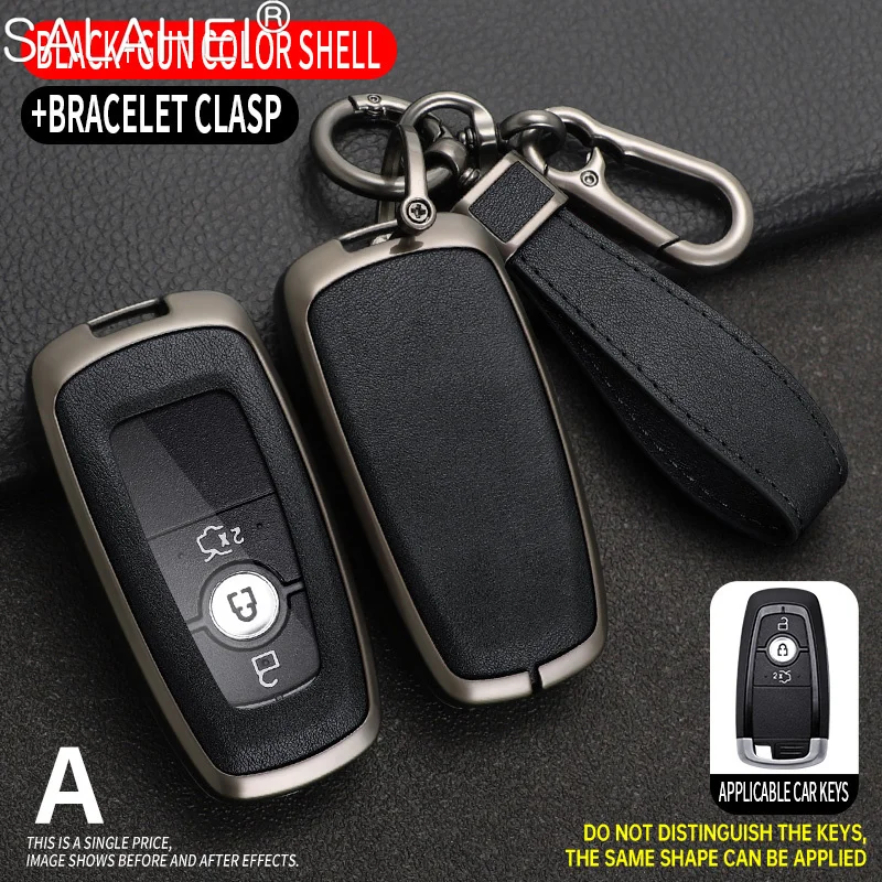 

Alloy Car Remote Key Case Cover Shell Fob For Ford Edge Fusion Mustang Explorer F150 F250 F350 Ecosport Protector Holder Keyless