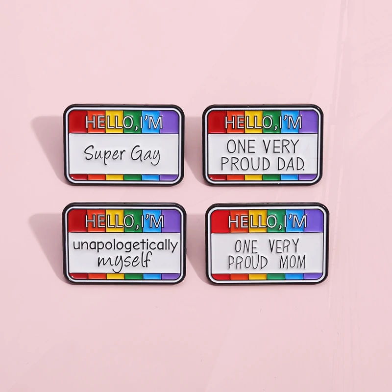 Gay Trotse Moeder Doet Het Beste Angstige Zonneschijn Sociale Vermoeide Regenboog Badge Punkrevers Broche Sieraden Trendy Hallo Tekst Emaille Pin Super