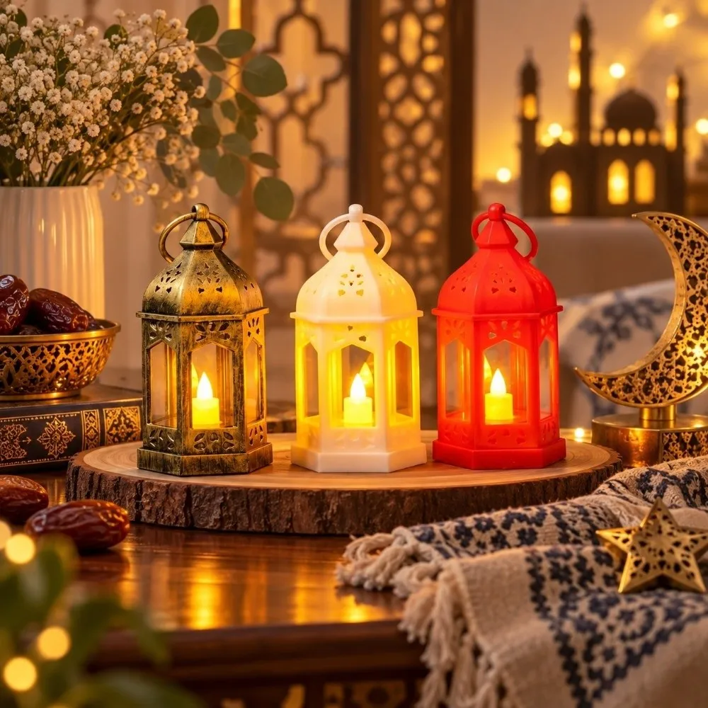 Retro Christmas LED Candle Light Flameless with Hook Mini Square Night Lights Warm Light Halloween New Year Hanging Small Lights