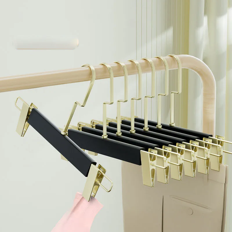 5/10Pcs, Wooden Clothes Hangers Pants Organizer Closet Storage, Anti slip JK Skirt Hangers Drying Rack Wardrobe Save Space