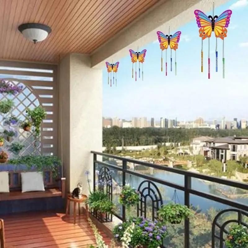 F62D DIYクラフト子供向けのキットバタフライウィンドチャイム絵画キット女の子用