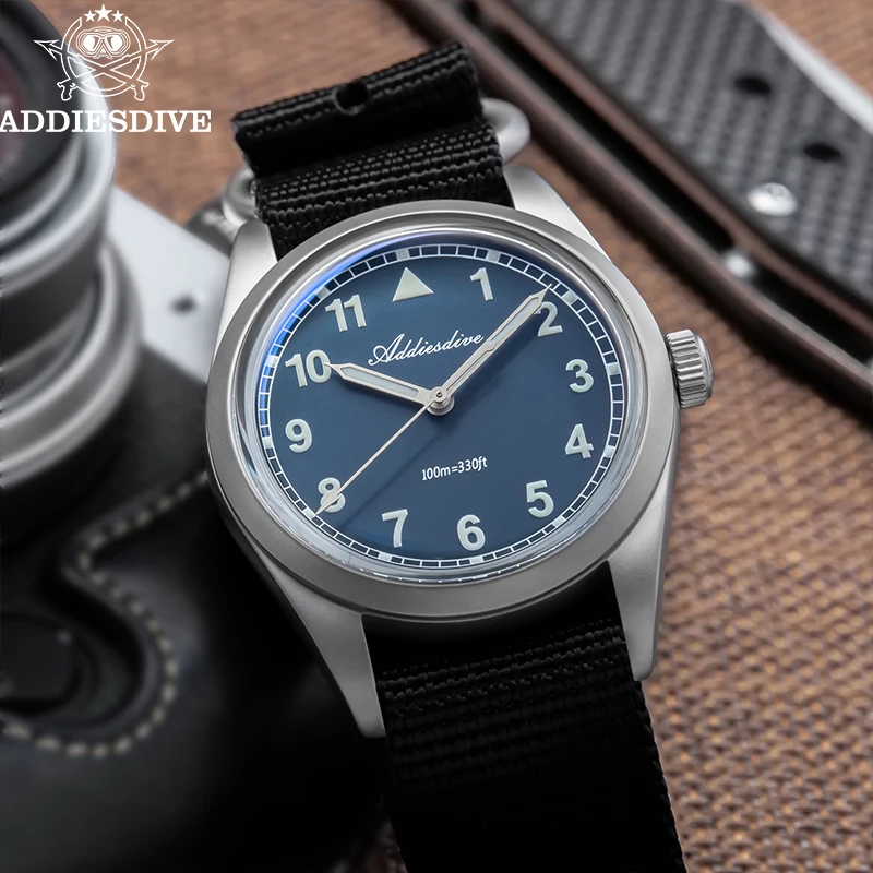 

ADDIESDIVE New Luxury Women Watches 36mm Japan VH31 Quartz K1 Mineral Glass 100m Waterproof Luminous Wristwatch with Nylon Strap