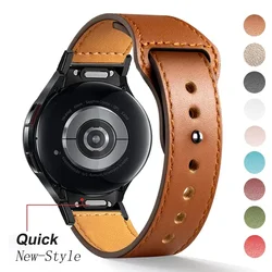 Leather Band for Samsung Galaxy Watch 4 6 Classic 47mm 43mm 6 40mm 44mm Quick Fit Wrist Bracelet Strap Galaxy 5 Pro Watch Band