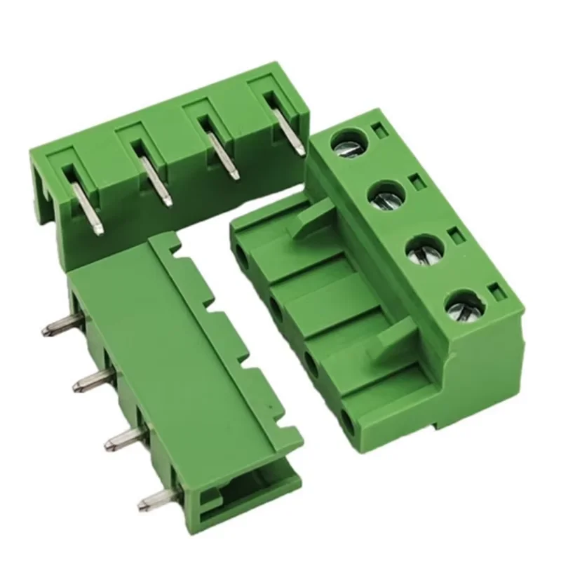 5Sets 7.62MM Terminal Block 2/3/4/5/6/7/8P 2EDG-7.62 Male/Female Straight Curved Needle Socket PCB Wire Connector