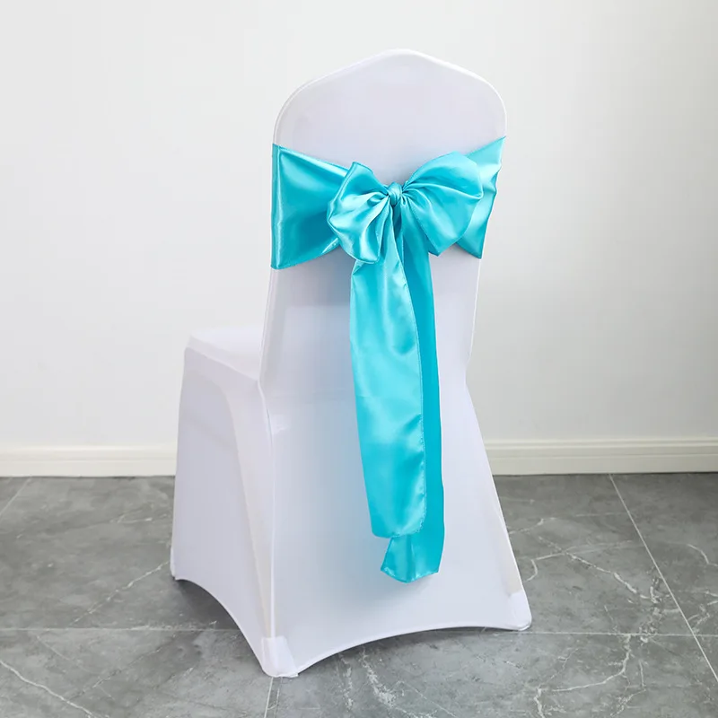 Hochzeit Dekoration Geburtstag Party Dunkelgrün Farbe Stuhl Schärpe Satin Selbst Krawatte Bands Knoten Hotel Bankett Weiß Stuhl Abdeckung Dekor – Detail 38