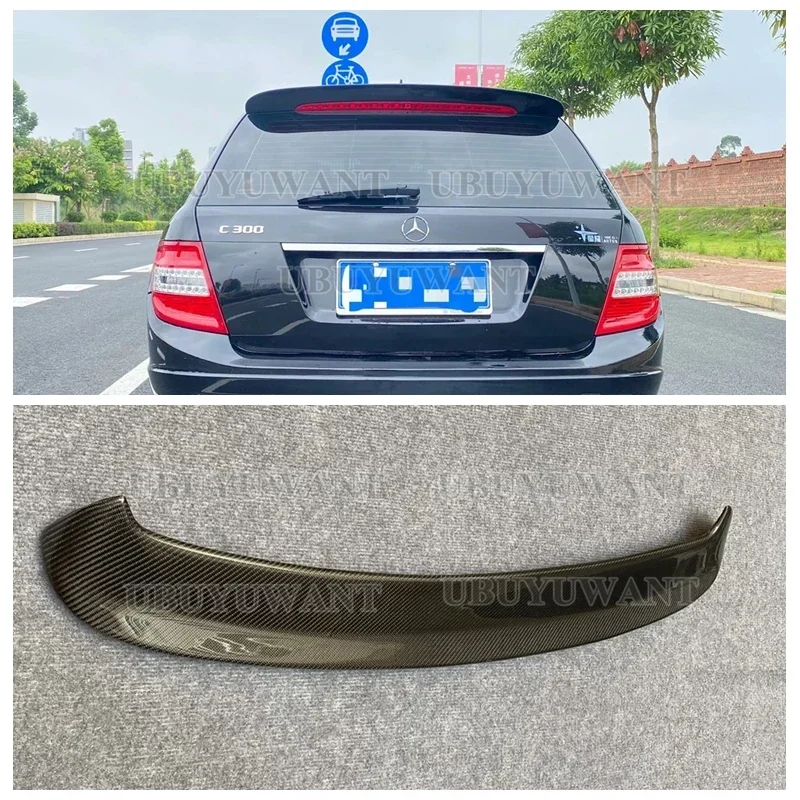 For W204 Benz W204 C200 C300 C63 Estate / Wagon High Quality Carbon Fiber Roof Spoiler Car Rear Wing Spoiler 2010-2014
