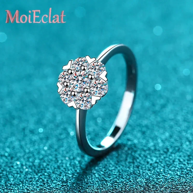 Luxury 0.8 Carat Moissanite Wedding Ring for Women, Dainty Jewelry Design  Platinum PT950 Heart Shaped Six Claws Setting Rings
