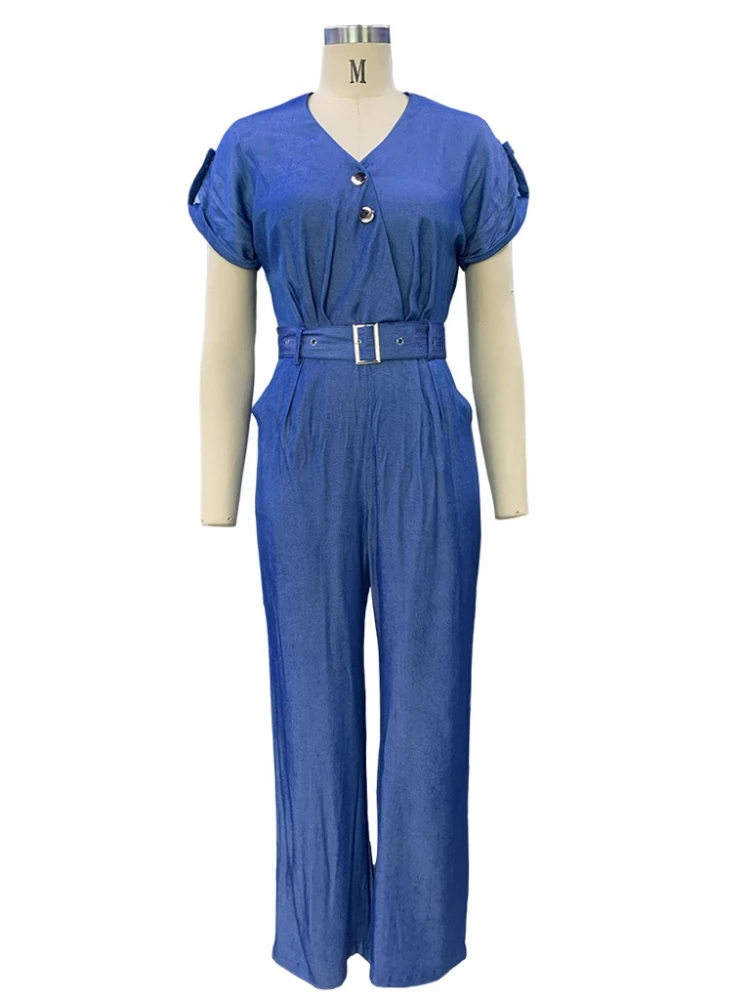 بدلة قطعة واحدة للسيدات بدلة قفز طويلة أنيقة وأنيقة للنساء بدلة عمل كاجوال بحزام مطبوع برباط