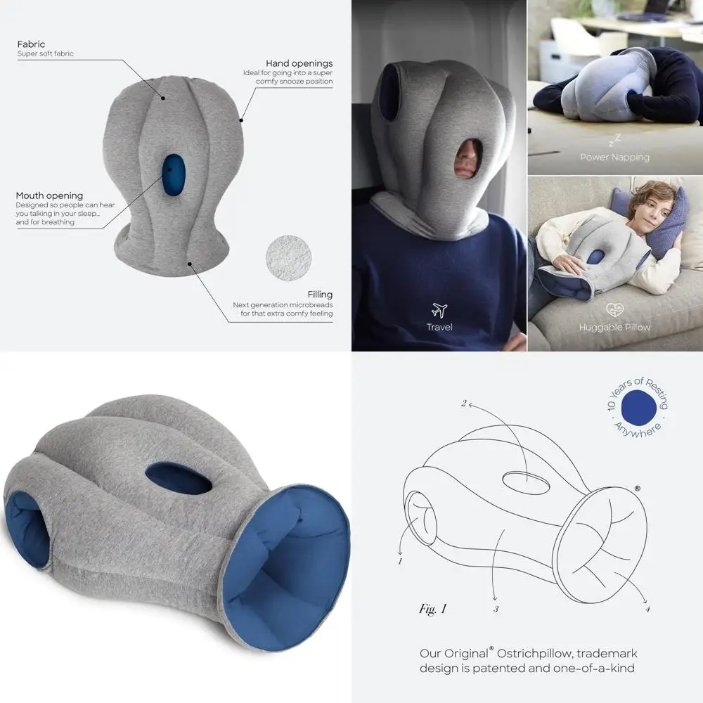 

Luxury Microbead Travel Pillow - Patented Design, Versatile, Easy Clean
