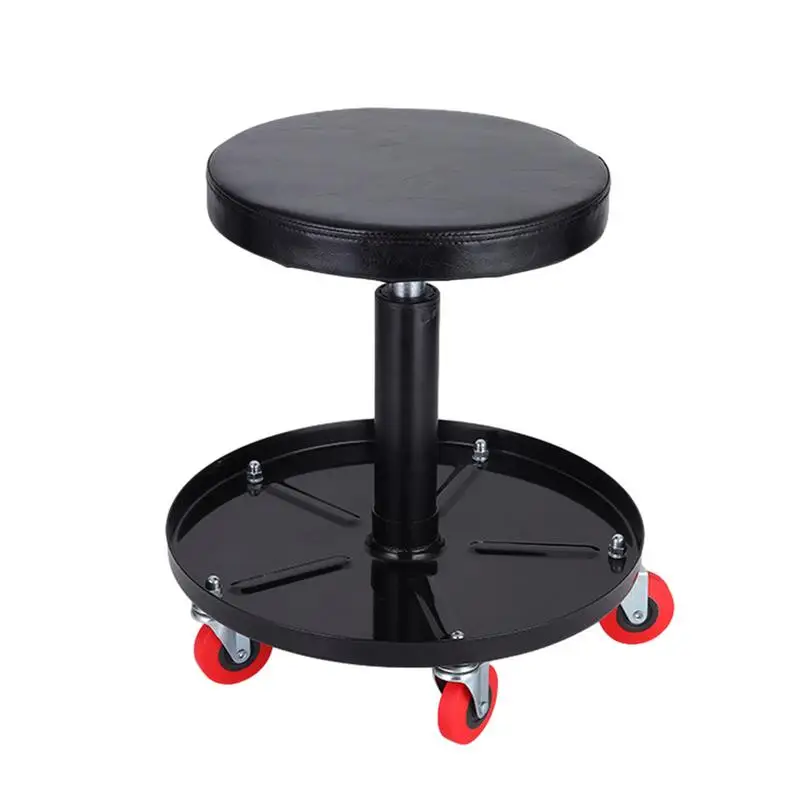 

Garage Stool Workshop Chair Car Repair Adjustable Mechanics Seat Car Roller Seat Swivel Bench Rolling Round Workshop Lift Stool