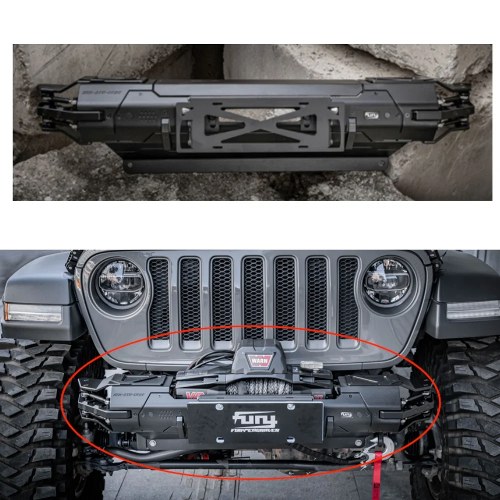 1 Set Black Aluminum Alloy Front Bumper For Jeep Wrangler JL 2018+ F2003