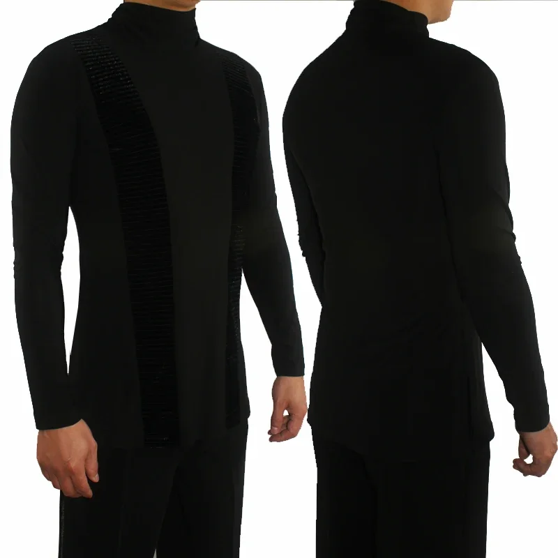 

Latin Dance Shirt Men Long Sleeve Ballroom Salsa Cha Cha Samba Rumba Perform Dancing Tops Male Practice Wear Clothes DNV10360