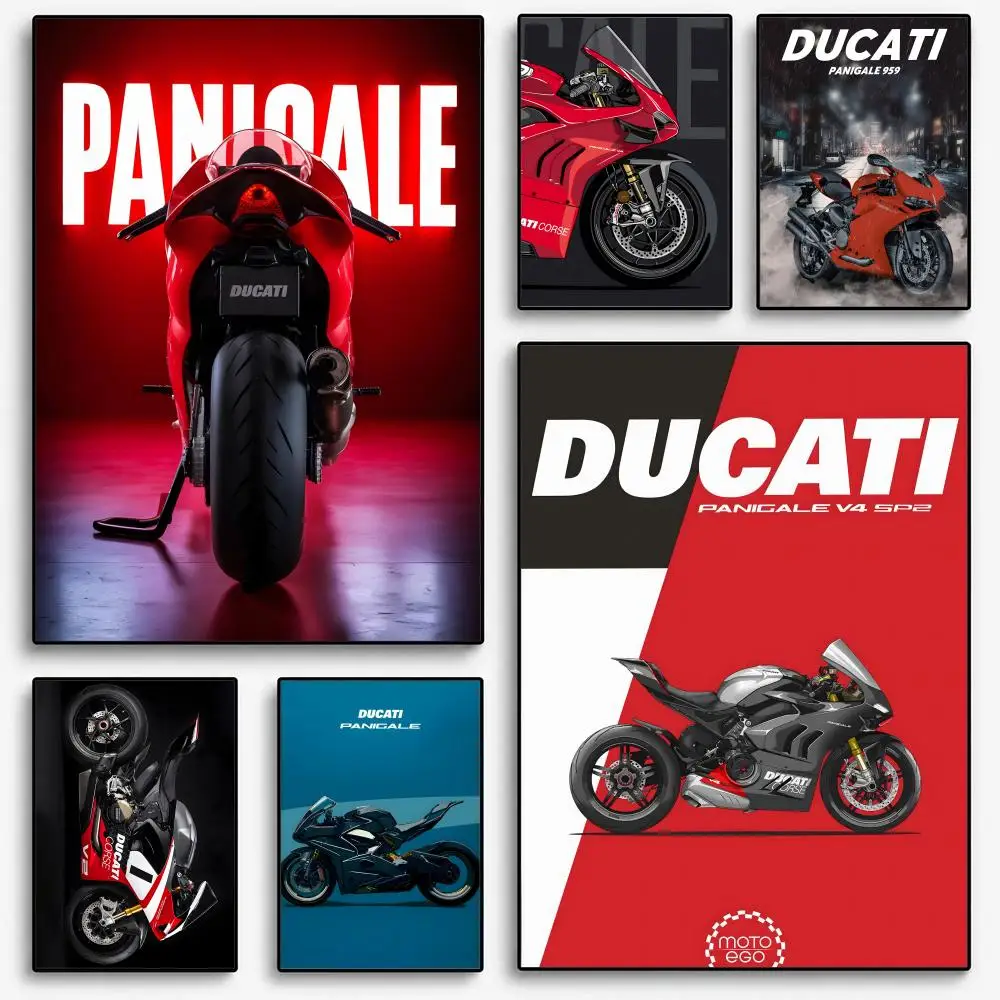 COOL DUCATI Motorcycle Poster Room Home Decoration Interior Wall Art Printing Garage Posters Gift