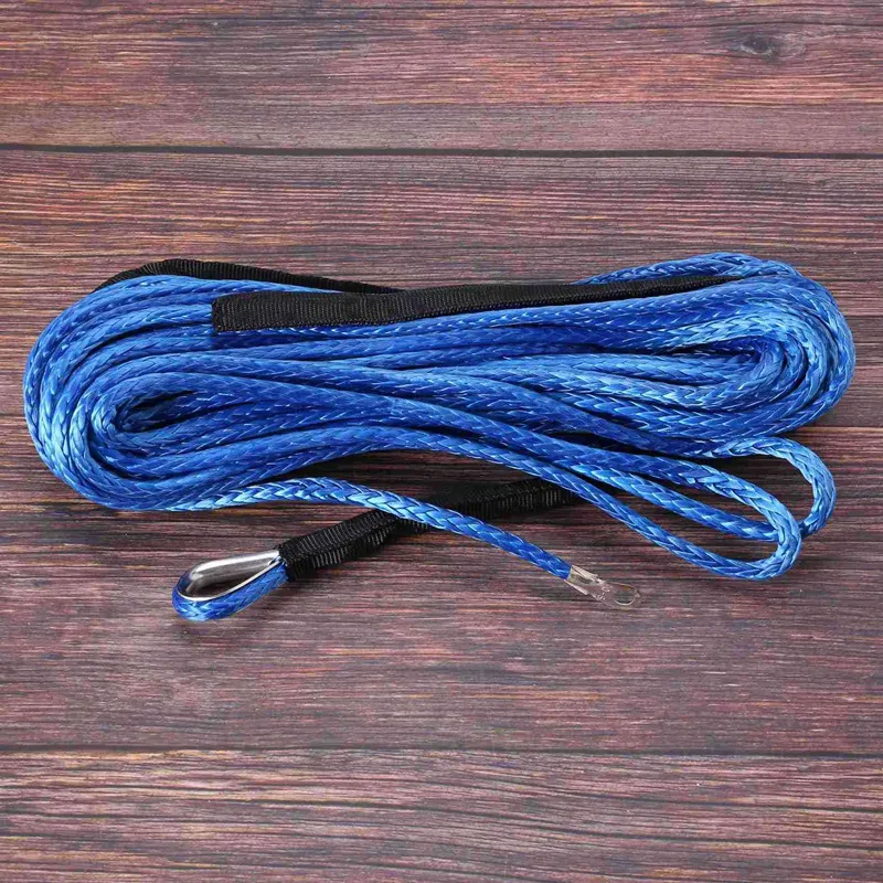 2Pcs 3/16 Inch X 50 Inch 7700 Lbs Synthetic Winch Line Cable Rope With Protection Sleeve For ATV UTV (Blue)