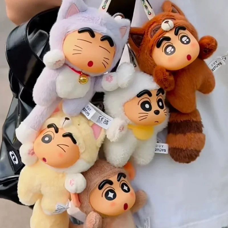 52toys 정통 크레용 신찬 빅 테일 플러시 펜던트 눈에 띄는 아름다운 귀여운 상자 수제 장난감 배낭 펜던트 모바일 키보드