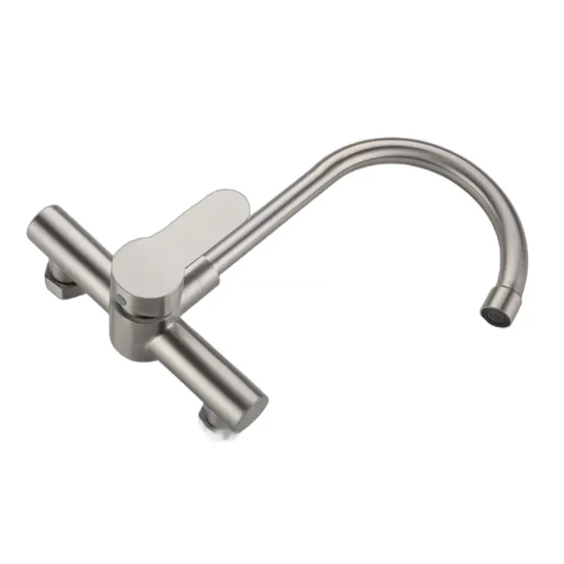 Convenient Wall Mount Kitchen Tap Metal Wall Mounted Kitchen Faucet for House Dropship