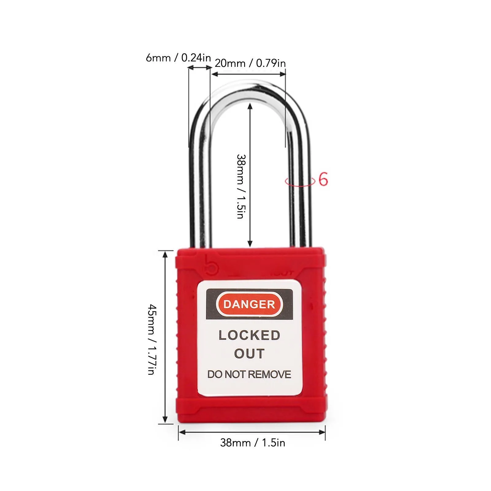 38 mm Sicherheits-Vorhängeschloss, fester Körper, Edelstahl-Verriegelungs-Tagout-Schloss mit 2 Schlüsseln für Industrie, Lager, Sicherheitsschloss, Sicherheits-Vorhängeschloss