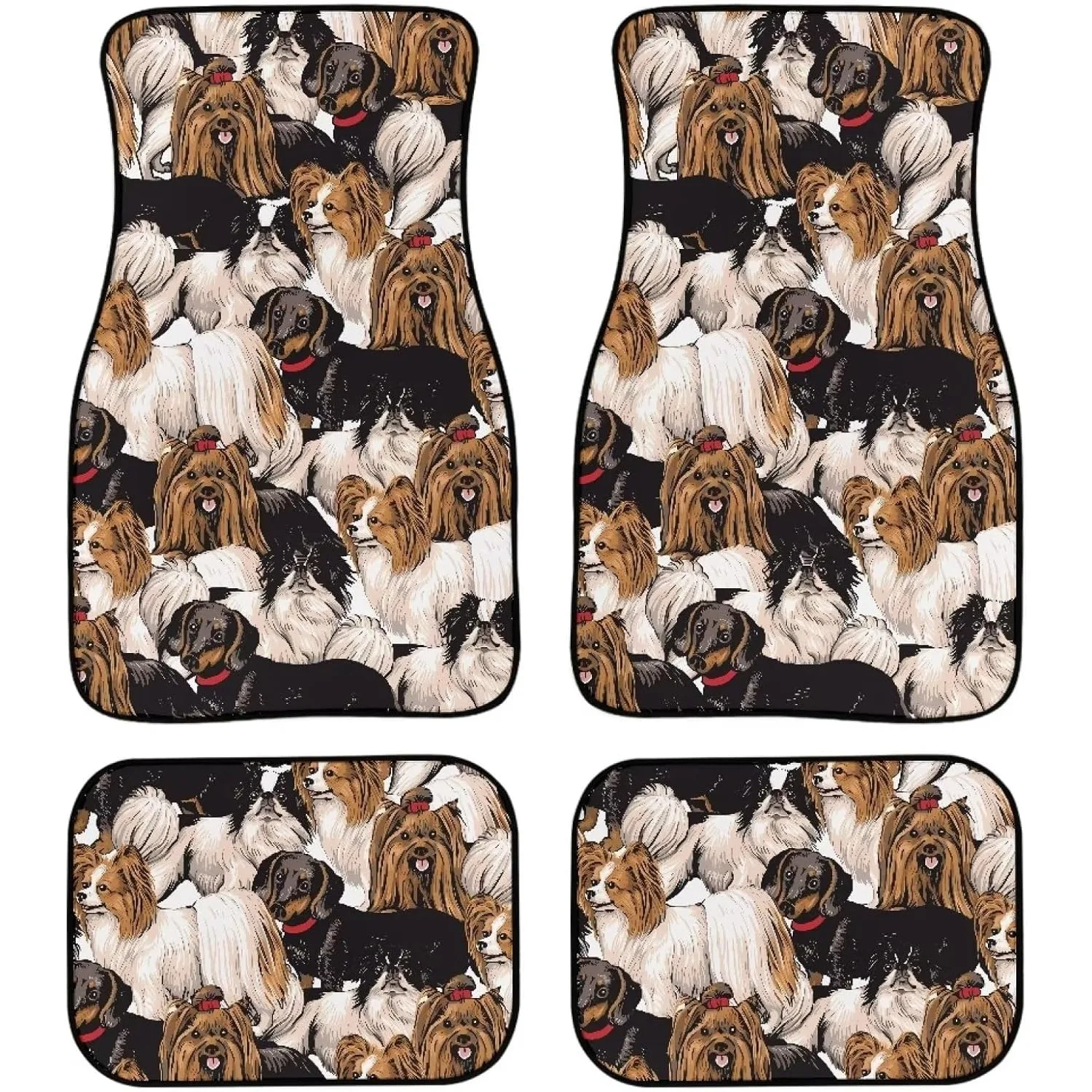 Cute Dog Portrait Art Design Car Floor Mat Trucks Sedan Universal Fit Soft All Weather Back Heavy Duty Car Floor Mats For Women