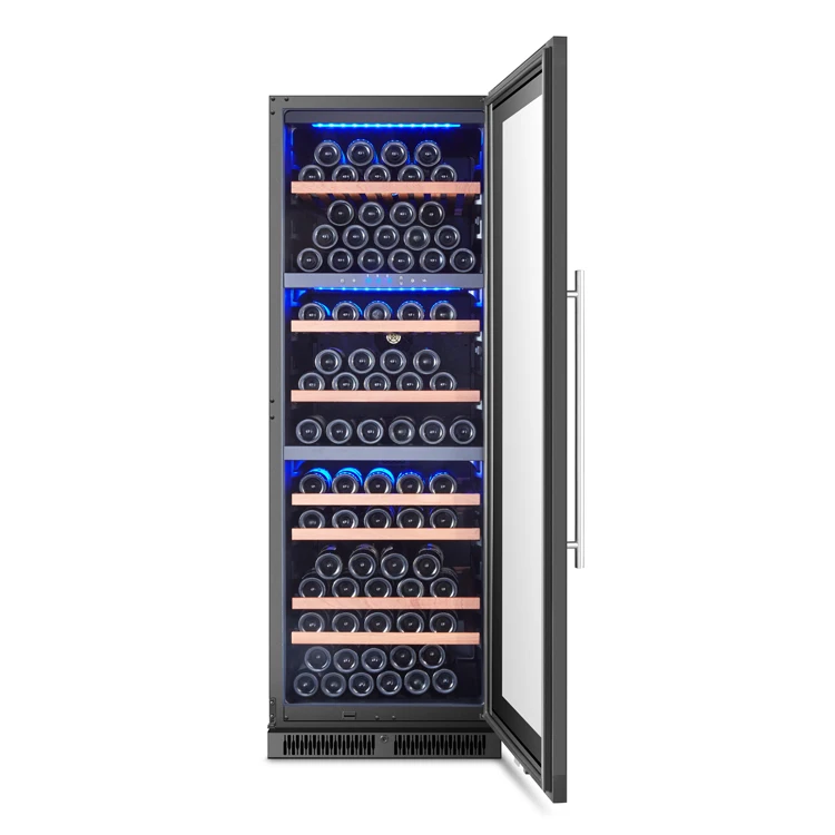 

Shelves Wine Coolers Wine Cellar Cooler Wine Bottle Cooler Function with Sliding Beech Wood Stainless Steel New for Office or Ba