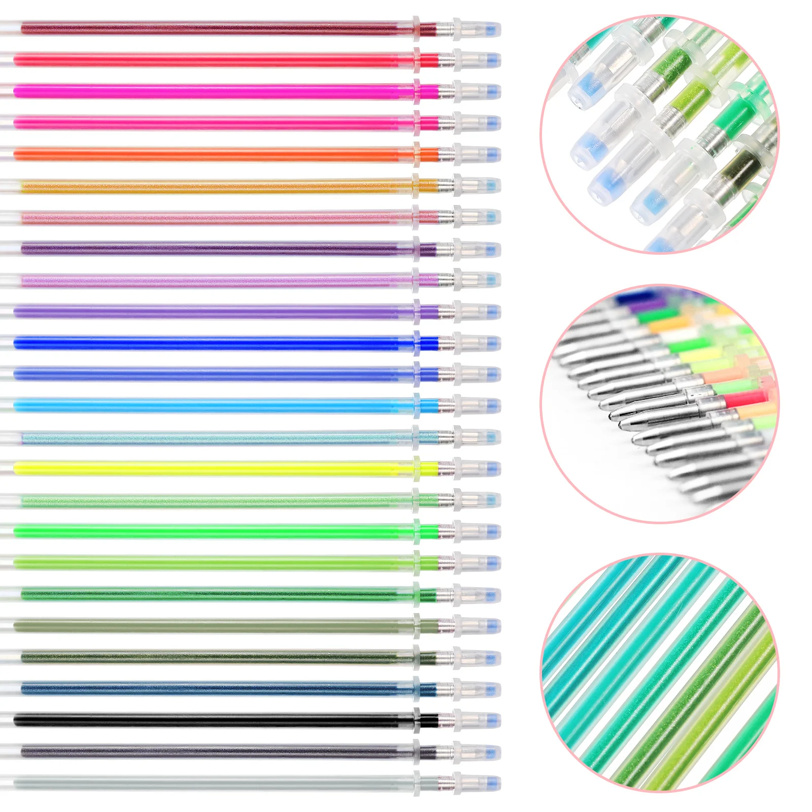 100 قطعة عبوات لأقلام الجل 0.8 مللي متر نقطة دقيقة حبر ملون الكتابة السلسة الحرفية اللوازم المدرسية الفن العبث مشروع هلام القلم