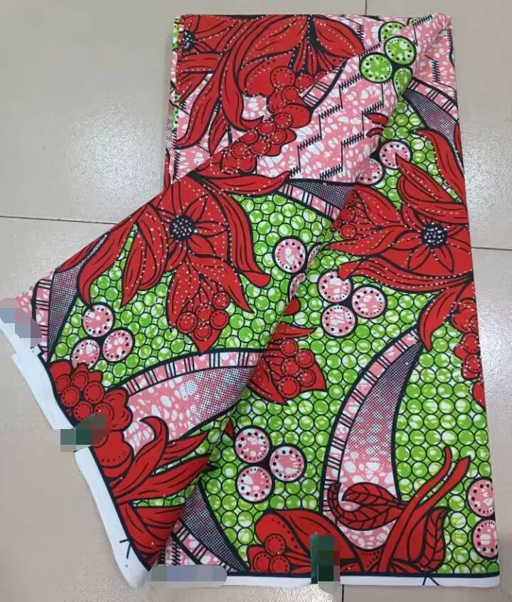 

ankara fabric african real wax print cotton 100% new design 2023 tissus wax africain patchwork fabric for dress 6yard with stone