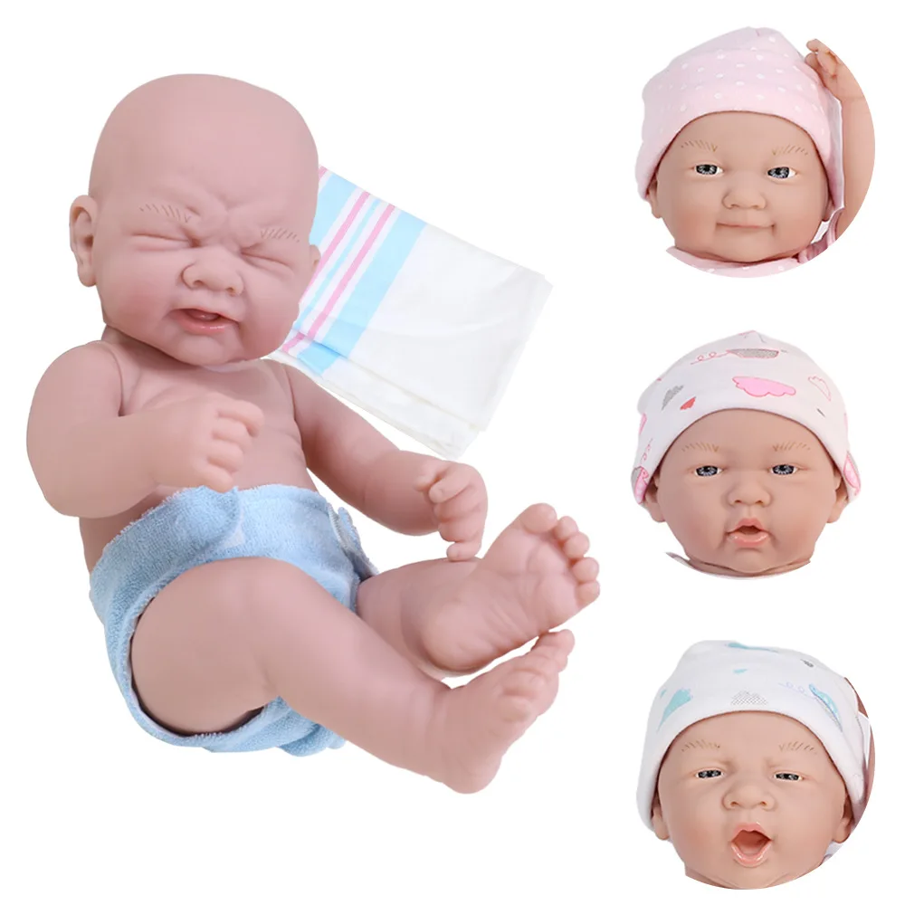 New Bebe Reborn Doll 35cm Silicone Reborn Toys For Girl Cute Crying Emoji Doll Full Body Silicone Boy Girl Bebes Reborn Toy Gift