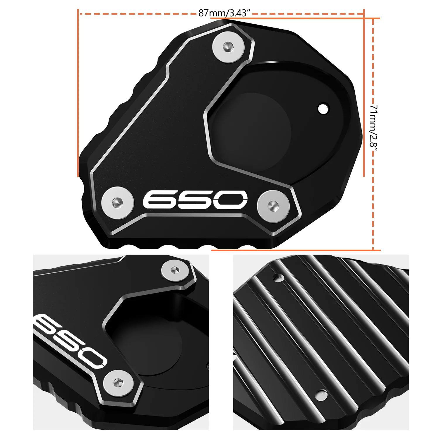 For KAWASAKI VERSYS650 VERSYS 650 2010-2025 2024 Accessories Motorcycle Side Stand Extension Kickstand Pad Enlarger Foot Plate
